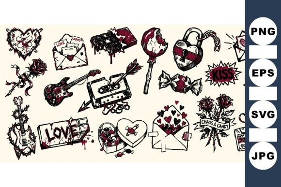 Download Edgy Valentine Punk Clipart Set - Edgy Collection