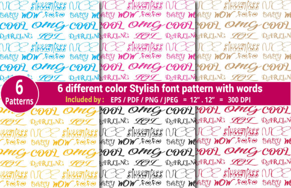 Download Stylish Font Pattern Set with Words - Stylish font Collection