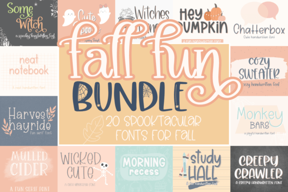 Download Fall Fun Font Bundle - Fun font Collection